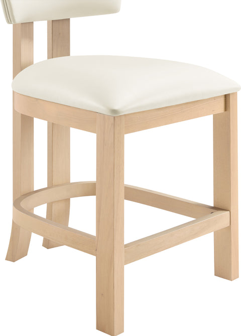 Laurel Cream Vegan Leather Upholstered Counter Stool, 2-Piece (Style 2)