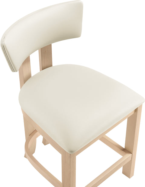 Laurel Cream Vegan Leather Upholstered Counter Stool, 2-Piece (Style 2)