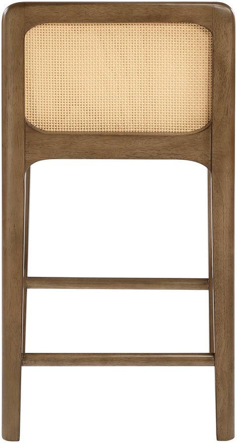 Linden Cognac Cane And Vegan Leather Upholstered Counter Stool, 2-Piece (Style 2)
