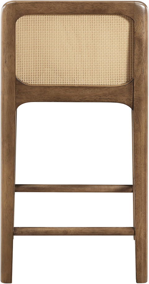 Linden Tan Cane And Vegan Leather Upholstered Counter Stool, 2-Piece (Style 2)