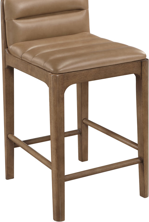 Linden Tan Cane And Vegan Leather Upholstered Counter Stool, 2-Piece (Style 2)