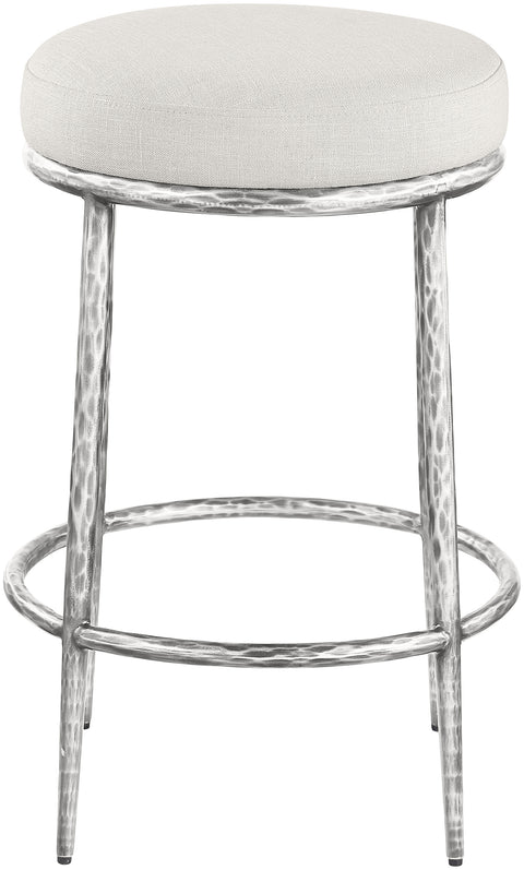 Orla Cream Linen Textured Performance Fabric Upholstered Counter Stool, 1 Piece (Style 3)