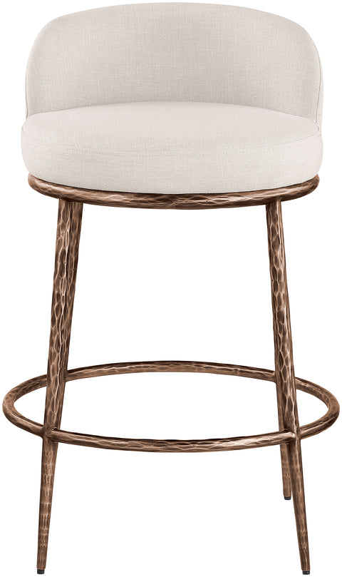 Orla Beige Linen Textured Performance Fabric Upholstered Counter Stool, 1 Piece (Style 4)