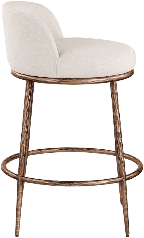 Orla Beige Linen Textured Performance Fabric Upholstered Counter Stool, 1 Piece (Style 4)
