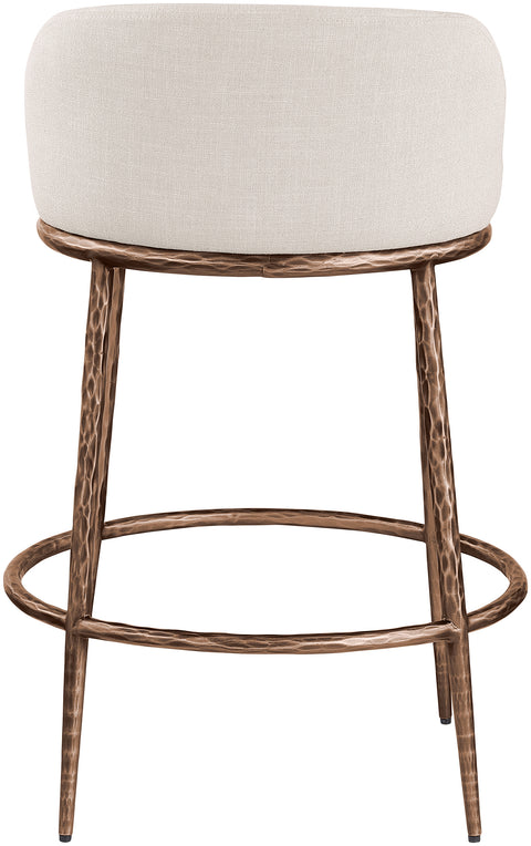 Orla Beige Linen Textured Performance Fabric Upholstered Counter Stool, 1 Piece (Style 4)