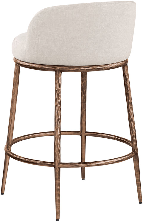 Orla Beige Linen Textured Performance Fabric Upholstered Counter Stool, 1 Piece (Style 4)