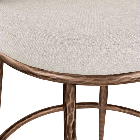 Orla Beige Linen Textured Performance Fabric Upholstered Counter Stool, 1 Piece (Style 4)