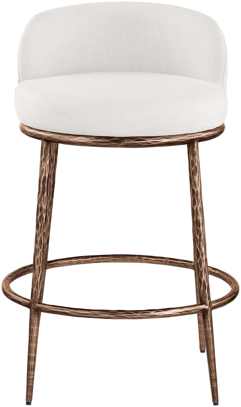 Orla Cream Linen Textured Performance Fabric Upholstered Counter Stool, 1 Piece (Style 5)