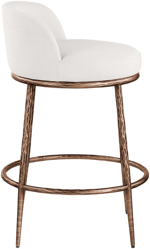 Orla Cream Linen Textured Performance Fabric Upholstered Counter Stool, 1 Piece (Style 5)