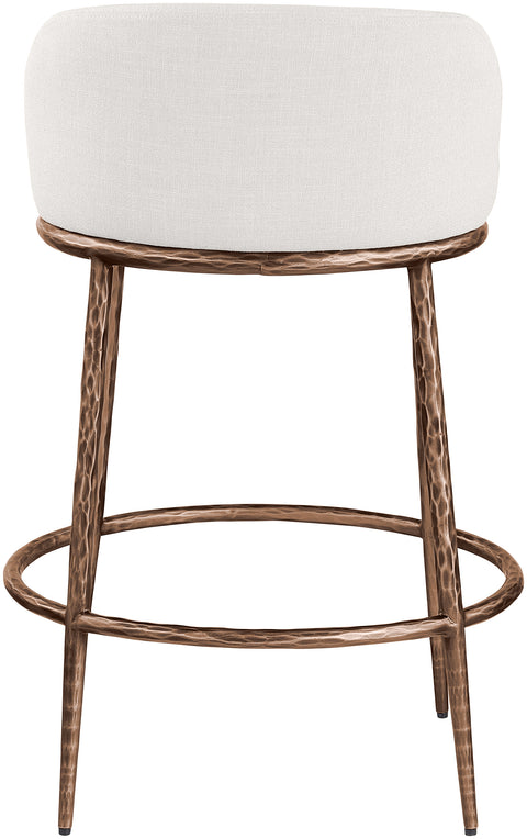 Orla Cream Linen Textured Performance Fabric Upholstered Counter Stool, 1 Piece (Style 5)