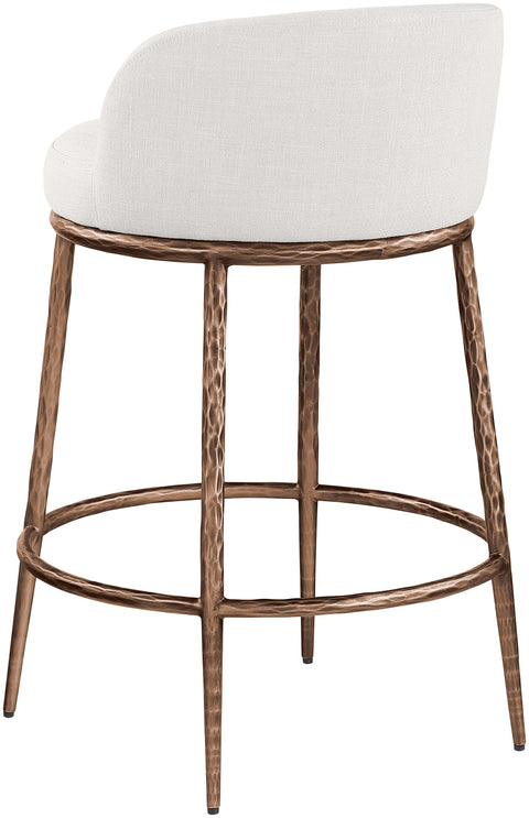 Orla Cream Linen Textured Performance Fabric Upholstered Counter Stool, 1 Piece (Style 5)