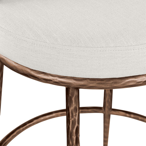 Orla Cream Linen Textured Performance Fabric Upholstered Counter Stool, 1 Piece (Style 5)