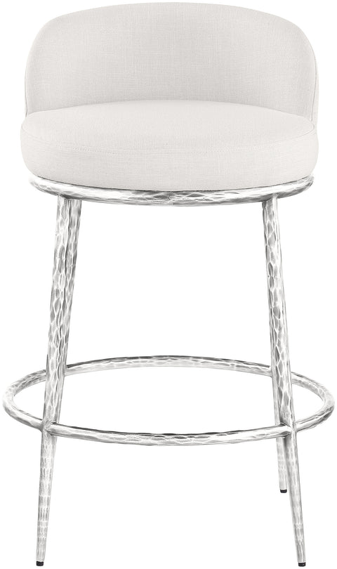 Orla Cream Linen Textured Performance Fabric Upholstered Counter Stool, 1 Piece (Style 6)