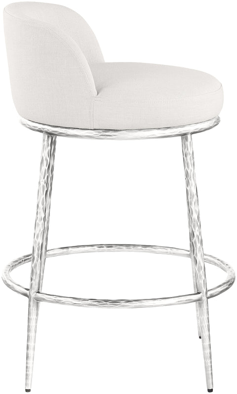 Orla Cream Linen Textured Performance Fabric Upholstered Counter Stool, 1 Piece (Style 6)