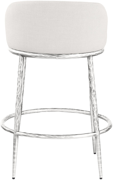 Orla Cream Linen Textured Performance Fabric Upholstered Counter Stool, 1 Piece (Style 6)