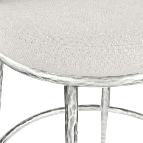Orla Cream Linen Textured Performance Fabric Upholstered Counter Stool, 1 Piece (Style 6)