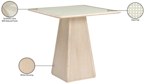 Harlow 36" Natural Glass And Cane Top With Solid Wood Base Counter Height Table, 1 Piece
