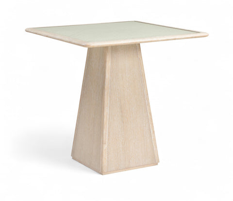 Harlow 36" Natural Glass And Cane Top With Solid Wood Base Counter Height Table, 1 Piece