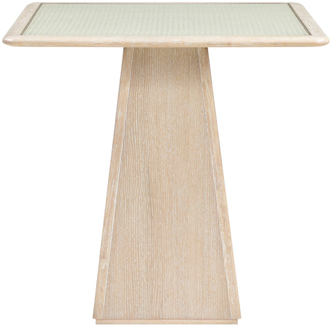 Harlow 36" Natural Glass And Cane Top With Solid Wood Base Counter Height Table, 1 Piece