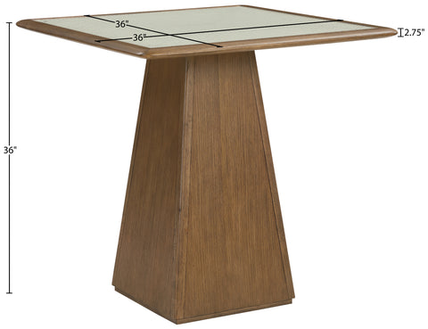 Harlow 36" Brown Glass And Cane Top With Solid Wood Base Counter Height Table, 1 Piece