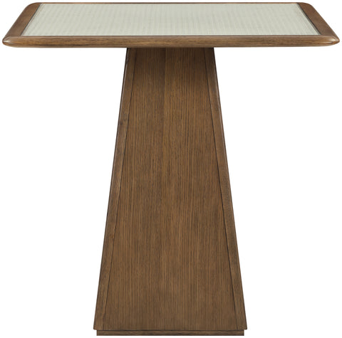 Harlow 36" Brown Glass And Cane Top With Solid Wood Base Counter Height Table, 1 Piece