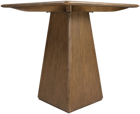 Harlow 36" Brown Glass And Cane Top With Solid Wood Base Counter Height Table, 1 Piece