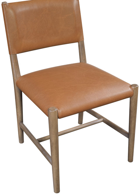 Veda Cognac Vegan Leather Upholstered Dining Chair, 2-Piece (Style 2)