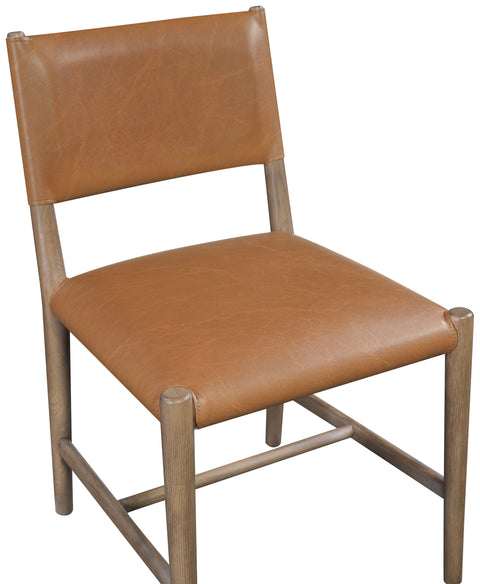 Veda Cognac Vegan Leather Upholstered Dining Chair, 2-Piece (Style 2)