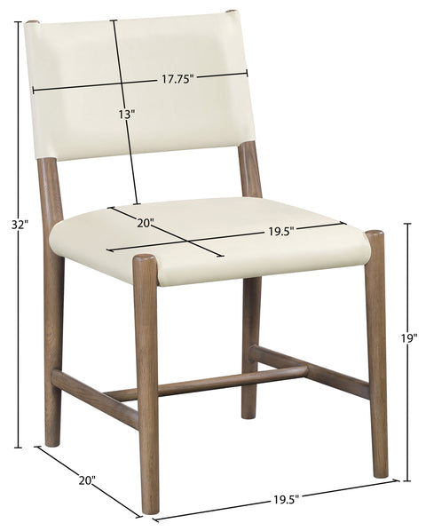 Veda Cream Vegan Leather Upholstered Dining Chair, 2-Piece (Style 2)