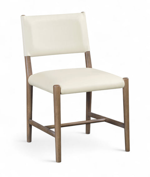 Veda Cream Vegan Leather Upholstered Dining Chair, 2-Piece (Style 2)