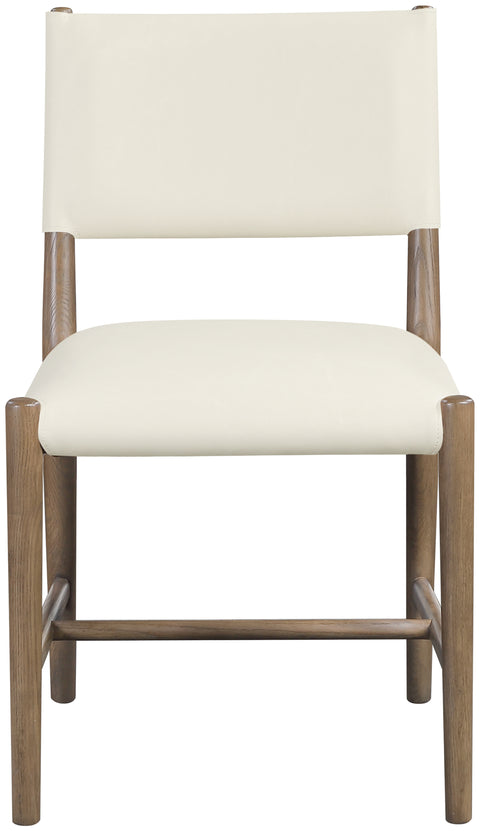 Veda Cream Vegan Leather Upholstered Dining Chair, 2-Piece (Style 2)