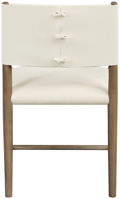 Veda Cream Vegan Leather Upholstered Dining Chair, 2-Piece (Style 2)