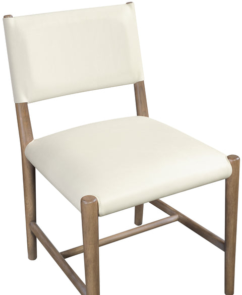 Veda Cream Vegan Leather Upholstered Dining Chair, 2-Piece (Style 2)