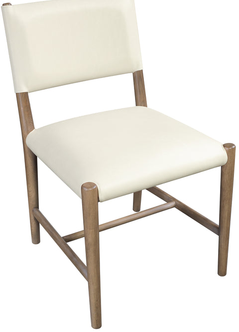 Veda Cream Vegan Leather Upholstered Dining Chair, 2-Piece (Style 2)