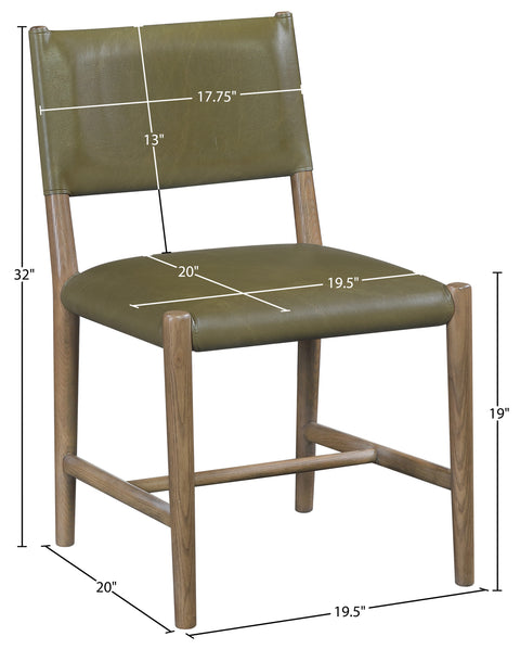 Veda Olive Vegan Leather Upholstered Dining Chair, 2-Piece