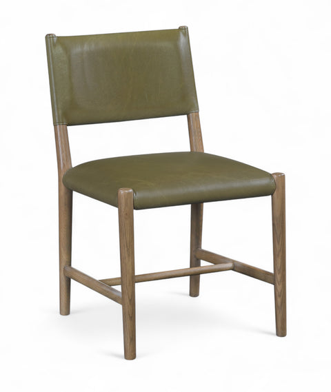Veda Olive Vegan Leather Upholstered Dining Chair, 2-Piece