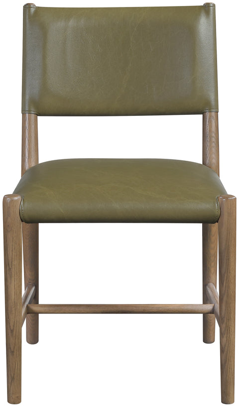 Veda Olive Vegan Leather Upholstered Dining Chair, 2-Piece