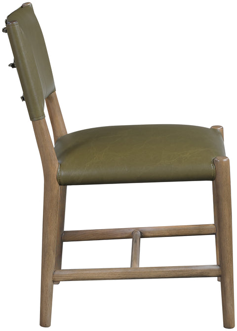 Veda Olive Vegan Leather Upholstered Dining Chair, 2-Piece