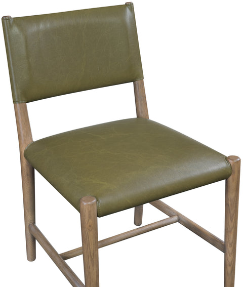 Veda Olive Vegan Leather Upholstered Dining Chair, 2-Piece