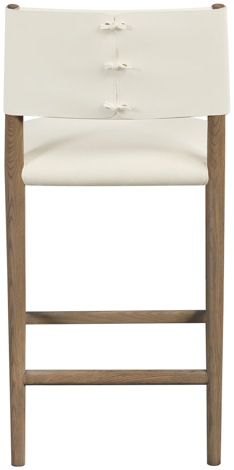 Veda Cream Vegan Leather Upholstered Counter Stool, 1 Piece (Style 2)