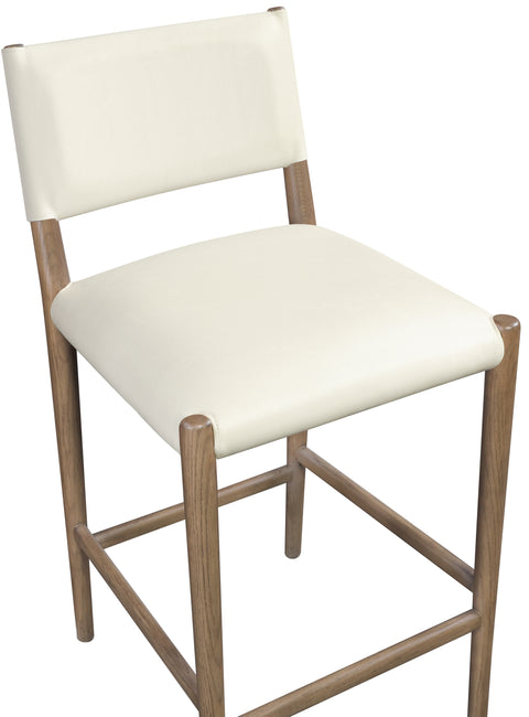 Veda Cream Vegan Leather Upholstered Counter Stool, 1 Piece (Style 2)