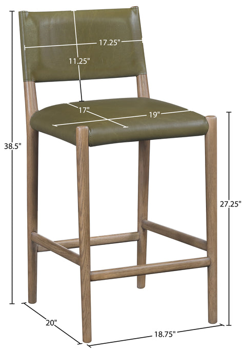 Veda Olive Vegan Leather Upholstered Counter Stool, 1 Piece
