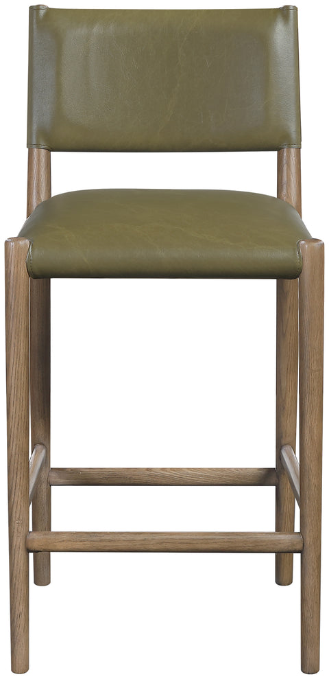 Veda Olive Vegan Leather Upholstered Counter Stool, 1 Piece