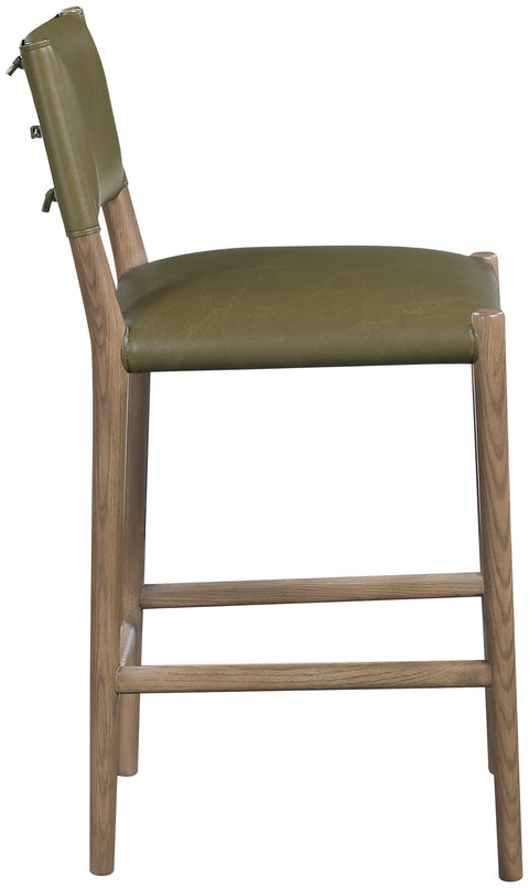 Veda Olive Vegan Leather Upholstered Counter Stool, 1 Piece