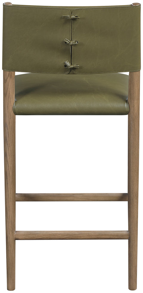 Veda Olive Vegan Leather Upholstered Counter Stool, 1 Piece