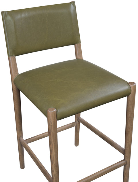 Veda Olive Vegan Leather Upholstered Counter Stool, 1 Piece