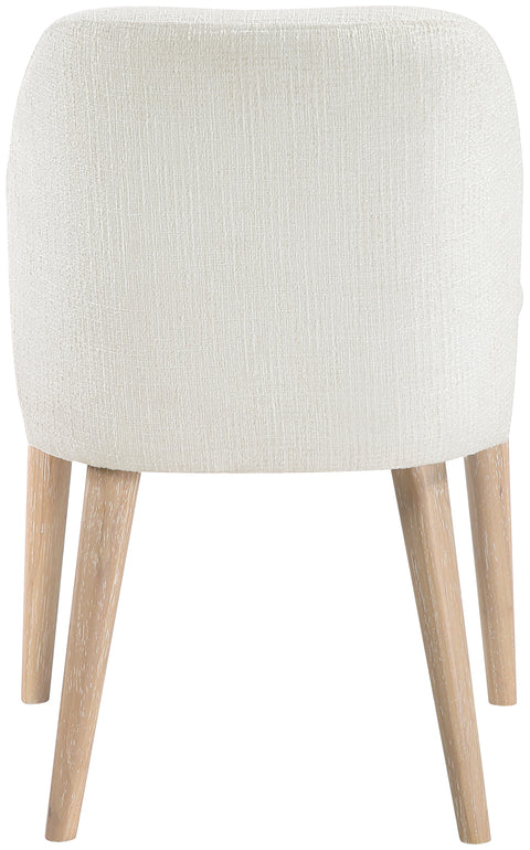 Kira Cream Linen Textured Fabric Upholstered Dining Chair, 2-Piece (Style 2)