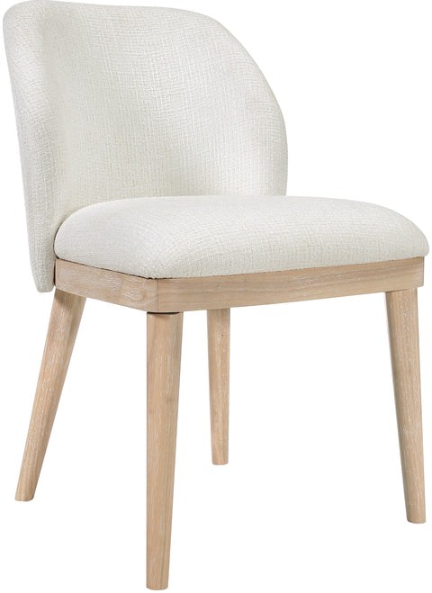 Kira Cream Linen Textured Fabric Upholstered Dining Chair, 2-Piece (Style 2)