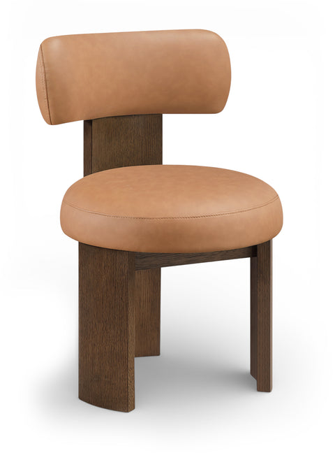 Paloma Cognac Vegan Leather Upholstered Dining Chair, 2-Piece (Style 3)