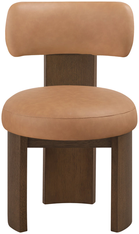 Paloma Cognac Vegan Leather Upholstered Dining Chair, 2-Piece (Style 3)